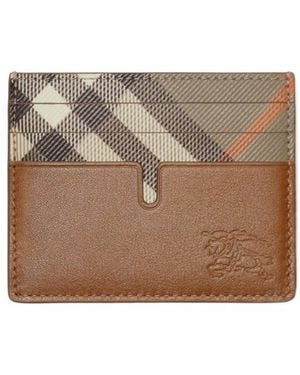 Burberry Tall Pop Check Card Case - Brown