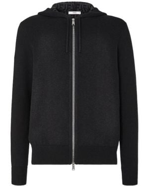Fendi Ff Double-Face Zip Hooded Jumper - Black