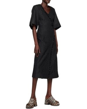 ganni technical organza corset midi dress GANNI Technical Organza Corset Dress