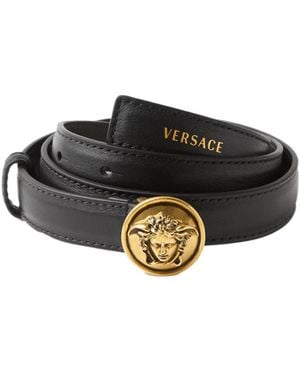 Versace Leather Belt 2 Cm - Black