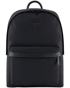 Emporio Armani Logo Plaque Zaino Backpack - Black