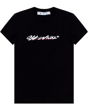 Off-White c/o Virgil Abloh Logo-Print T-Shirt - Black