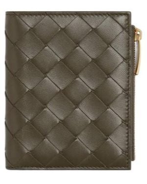 Bottega Veneta Intrecciato Small Bi-Fold Wallet - Green