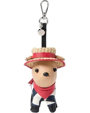Fendi Leather And Raffia Charm - White