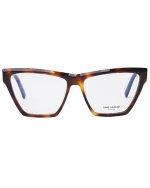 Saint Laurent Tortoiseshell-Effect Cat Eye-Frame Glasses - White