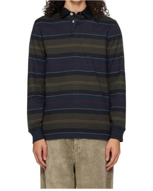Barbour Striped Long-Sleeve Polo - Blue