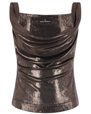 Vivienne Westwood Draped Metallic Top - Brown