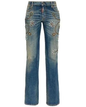 DSquared² Embellished Flared Jeans - Blue
