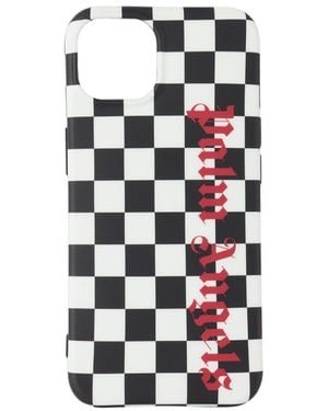 Palm Angels Checkerboard Logo-Print Iphone 13 Case - White