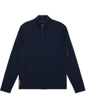 Prada Zippered Long-Sleeved Casual Jacket - Blue