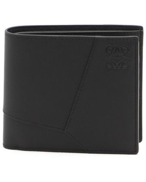 Loewe Logo Embossed Bi-Fold Card Holder - Black