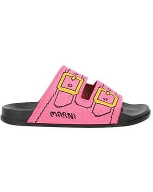 Marni Colourful Patterned Slippers - Pink