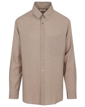 Lemaire Gingham-Check Button-Up Shirt - Natural