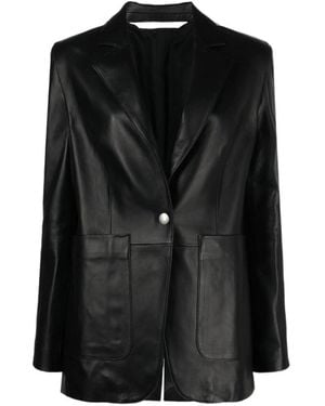 Palm Angels Leather Track Blazer - Black