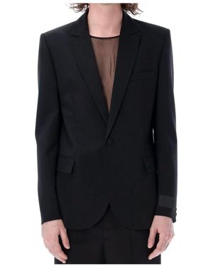 Valentino Logo Patch Single-Breasted Tailored Blazer - Blue