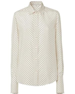 Fendi Parchment-Colored Printed Silk Shirt - White