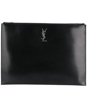 Saint Laurent Logo Clutch Bag - Black