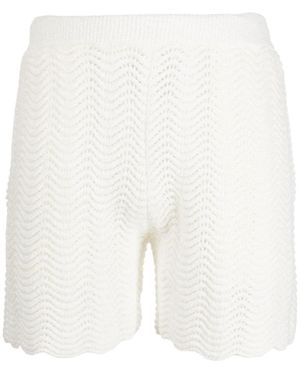 CASABLANCA Ripple Knit Shorts - White