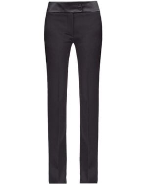 Ferragamo Front Crease, Freshly Cut Wool Casual Pants - Blue