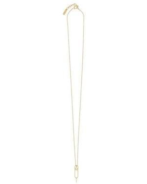 Saint Laurent Sim Key And Rhinestone Charm Necklace - White
