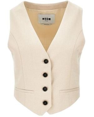 MSGM Buttoned Waistcoat - White