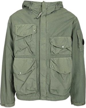 C.P. Company Flatt Goggle Hooded Jacket - Green