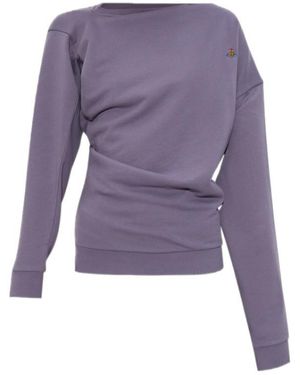 Vivienne Westwood Orb-Embroidered Asymmetric Sweatshirt - Purple