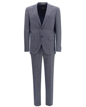 BOSS Pinstriped Regular-Fit Suit - Blue