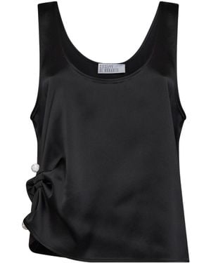 GIUSEPPE DI MORABITO Crystal-Embellished Ruched Top - Black