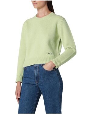 A.P.C. Logo-Embroidered Sweater - Blue