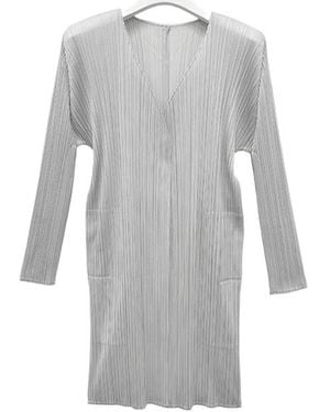 Issey Miyake Pleated Cardigan - Grey