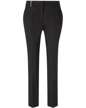 Peserico Straight-Leg Tailored Trousers - Black