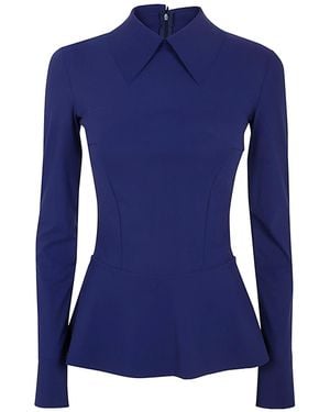 La Petite Robe Di Chiara Boni Asym Peplum Top - Blue