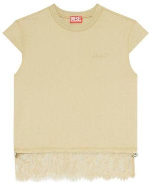 DIESEL T-Luna Lace-Trim Top - Natural