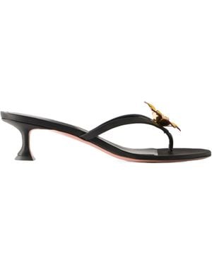 AMINA MUADDI Satin Thong Sandals - Black