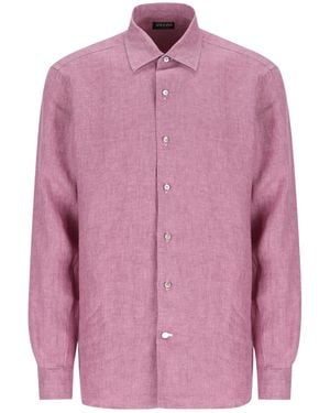 ZEGNA Oasi Délavé-Effect Shirt - Pink