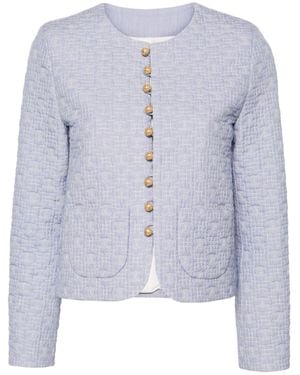 Celine Cotton Single-Breasted Jacket - Blue
