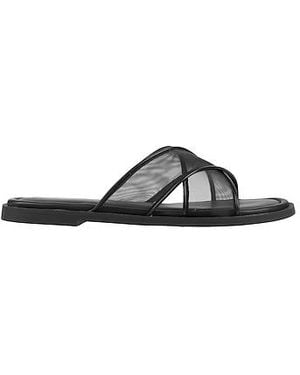 Rag & Bone Logo Flat Sandals - Black