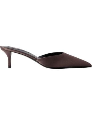 Alaïa Le Cœur Pointed-Toe Mules - Brown