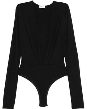ANDAMANE Zelda Deep V-Neck Bodysuit - Black