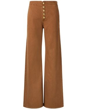Ulla Johnson Low-Rise Wide-Leg Jeans - Brown