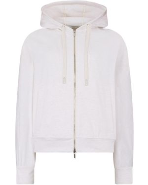 Peserico Melange Zip Hoodie - White