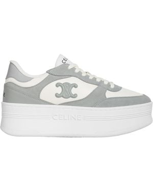 Celine Block Wedge Trainer - White