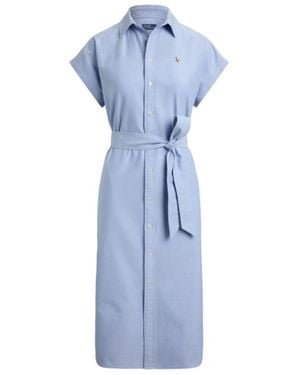 Polo Ralph Lauren Belted Oxford Shirt Dress - Blue