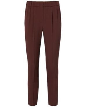 Brunello Cucinelli Crepe Straight Leg Pants - Purple