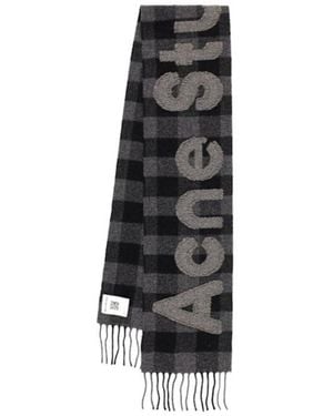 Acne Studios Veda Skinny Wool Blend Scarf - Black