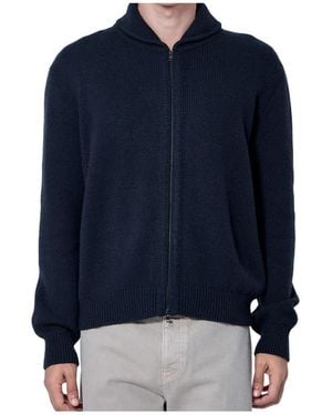 The Row Long-Sleeve Zip-Up Cardigan - Blue