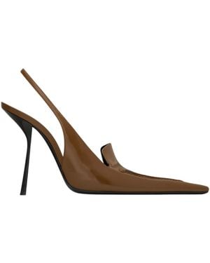 Saint Laurent Voltaire Slingback Court Shoes - Brown