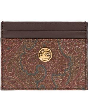 Etro Pegaso Plaque Card Holder - Brown