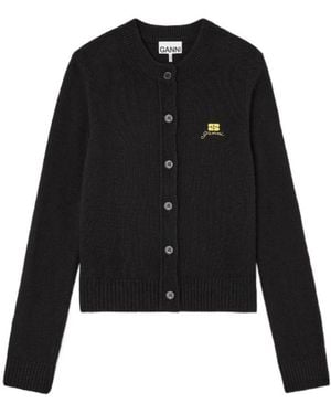 Ganni Wool Mix Cardigan - Black